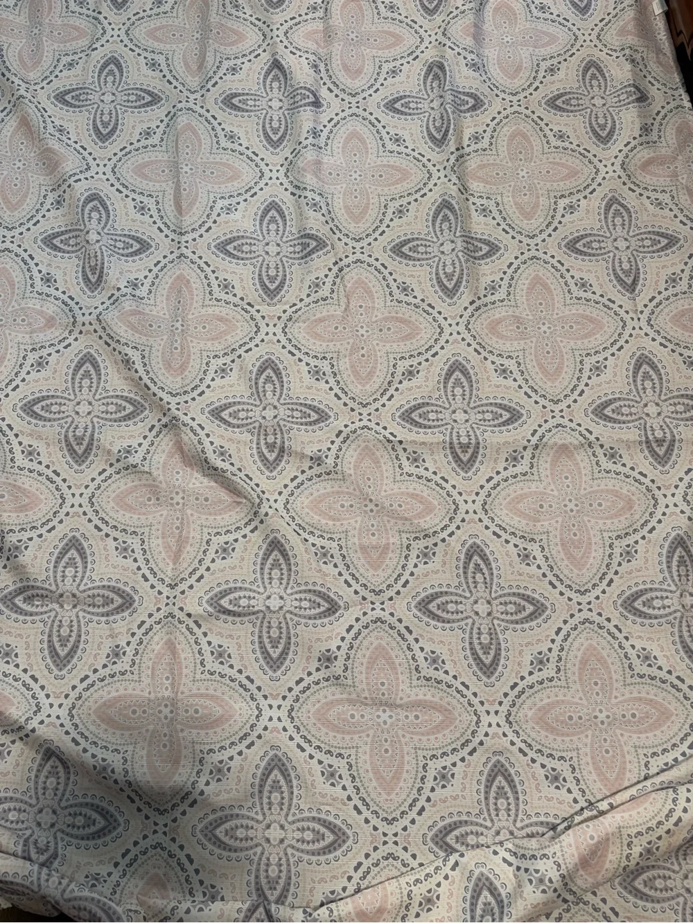 Paisley Medallion Shower Curtain — Cream with Blush and Gray